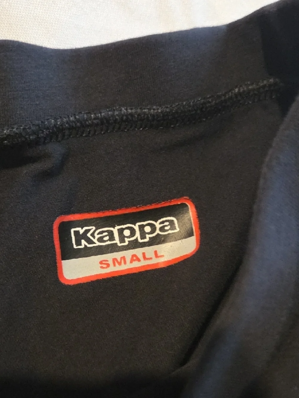 Kappa Black Leggings with White Logo Side Stripe